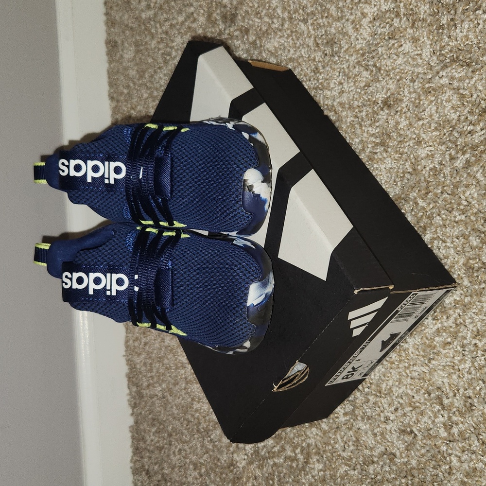 Adidas Kids Navy and Neon Sneakers